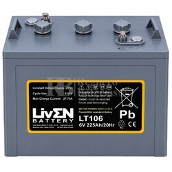 Bateria 6 voltios 225 Amperios LT106 Tracci�n