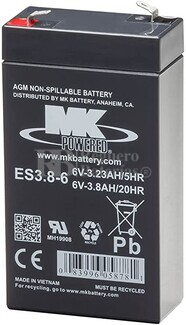 Bateria 6 Voltios 3,8 Amperios MK ES3.8-6