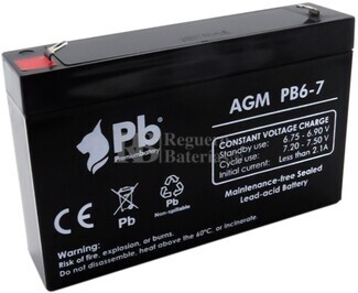 Batera 6 Voltios 7 Amperios Premium Battery PB6-7