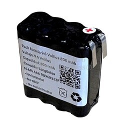 Batera recargable 9.6 Voltios 800 mAh NI-MH