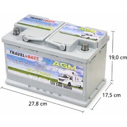 Bater�a Travellbatt TCE100AGM | AGM Camper 12 Voltios 100 Amperios