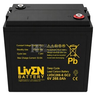 Bater�a Ciclo Profundo 6 Voltios 268 Amperios Gel LVDC268-6