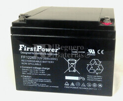 Bateria de AGM 12 Voltios 26 Amperios Firstpower FP12260 (165x176x125)