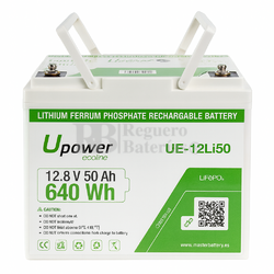 Batera de litio 12,8 V 50 Ah UPower UE-12Li50