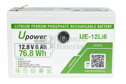 Bateria de litio 12,8 V 6 Ah UPower UE-12Li6