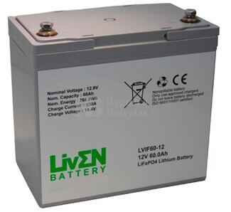 Ubicación Factibilidad puenting Batería de Litio 12 Voltios 60 Amperios LVIF60-12S - Baterias para todo  Reguero Baterias