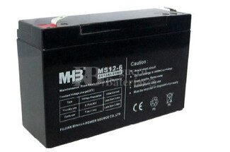 Bateria de Plomo MHB 6 Voltios 12 Amperios  MS12-6  151X50X94MM  