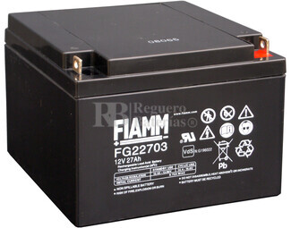 completamente Testificar llave inglesa Batería 12 Voltios 27 Amperios Fiamm FG22703 - Baterias para todo Reguero  Baterias