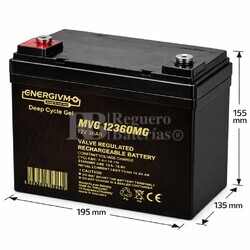Bater�a Gel 12 Voltios 36 Amperios Deep Cycle Energivm MVG12360M6