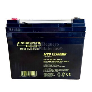 Batera Gel 12 Voltios 36 Amperios Deep Cycle Energivm MVG12360M6