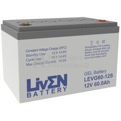 Batería Gel 12 Voltios 60 Amperios Liven LEVG60-12S 