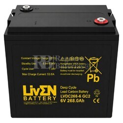 Bater�a Gel 6 Voltios 268 Amperios Ciclo Profundo LVDC268-6 Liven