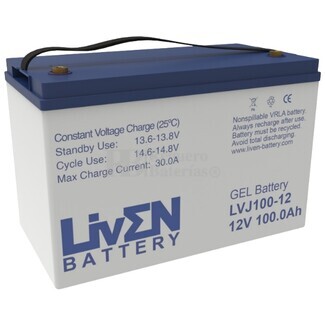 Batera Gel Solar 12 Voltios 100 Amperios Liven LVJ100-12 