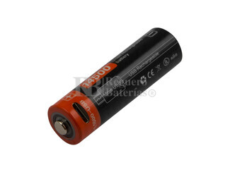 Batera Litio 1.5V 1600mAh AA recargable Micro-Usb
