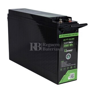 Batera litio 12 Voltios  200 Amperios Frontal U-Power UE-FT-12Li200