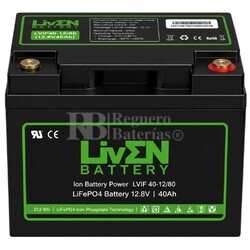 Bater�a Litio 12 Voltios 40 Amperios LiFePO4 RBIF40-12 