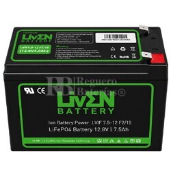 Bater�a Litio 12 Voltios 7,5 Amperios LiFePO4 LVIF7.5-12