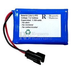 Batera Litio Lipo 7,4 Voltios 1.100 mAH