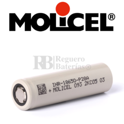 Batería 2.800mAh 35A Litio Molicel P28A 18650