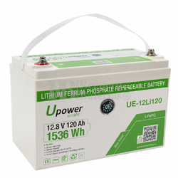 Batera Litio para Caravanas 12 Voltios 120 Amperios U-Power UE-12Li120