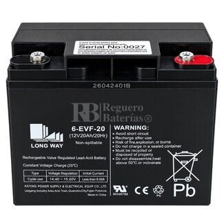 Bater�a LONGWAY 6-EVF-20 12V 20Ah AGM