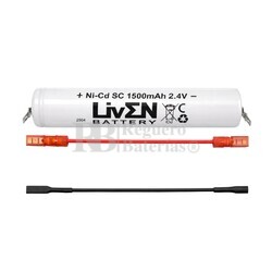 Bater�a luz Emergencias 2.4 Voltios 1.500 mAh con cables conexi�n