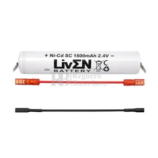 Bater�a luz Emergencias 2.4 Voltios 1.500 mAh con cables conexi�n