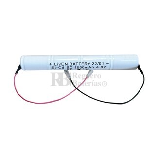 Batera Luz emergencia 4,8 Voltios 1.500mAh con cables