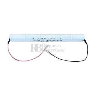 Batera Luz emergencia 6 Voltios 1.500mAh con cables  