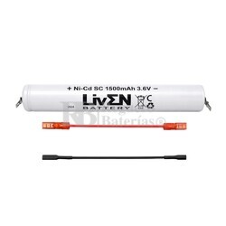 Bater�a luz Emergencias 3.6 Voltios 1.500 mAh con cables conexi�n