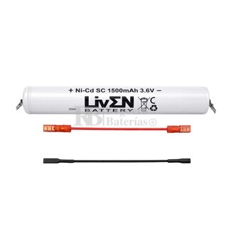 Bater�a luz Emergencias 3.6 Voltios 1.500 mAh con cables conexi�n