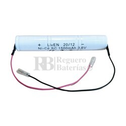 Batería luz Emergencias 3.6V 1,5Ah C/ Cables conexión