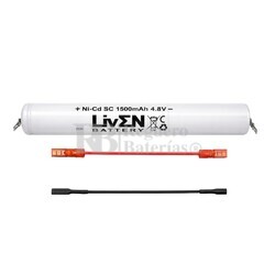 Bater�a luz Emergencias 4.8 Voltios 1.500 mAh con cables conexi�n