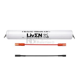 Bater�a luz Emergencias 4.8 Voltios 1.500 mAh con cables conexi�n