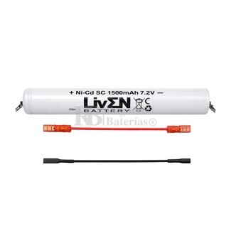 Bater�a luz Emergencias 7.2 Voltios 1.500 mAh con cables conexi�n