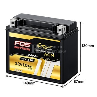 Bater�a moto 12 Voltios 10 Amperios FQS FTX12-BS