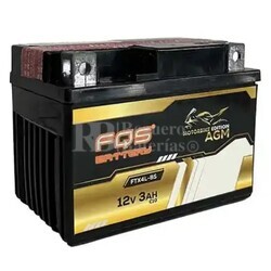 Batería moto 12 Voltios 3 Amperios FQS FTX4L-BS