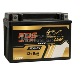 Batera moto 12 Voltios 8 Amperios FQS FTX9-BS
