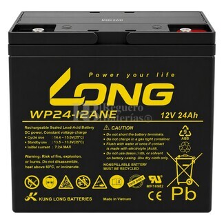 Bater�a Moto El�ctrica 12 Voltios 24 Amperios Long WP24-12ANE