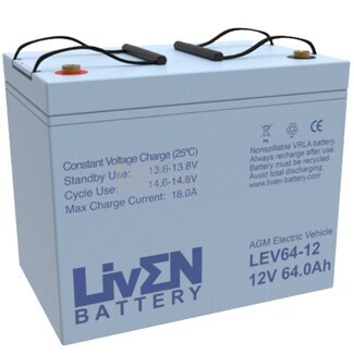 Batera Movilidad 12 Voltios 64 Amperios AGM LEV64-12