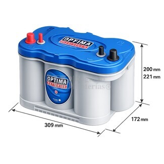 Bater�a Optima BLUE TOP BT DC 5.0 AGM 12 Voltios 66 Amperios
