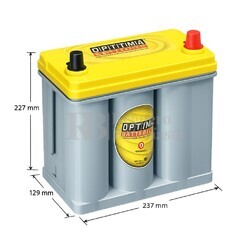 Bateria Optima YELLOWTOP  YTR 2.7/J  AGM 12 Voltios 38 Amperios