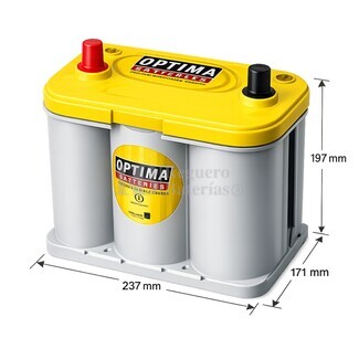 Bateria Optima YELLOWTOP  YTR 3.7  AGM 12 Voltios 48 Amperios