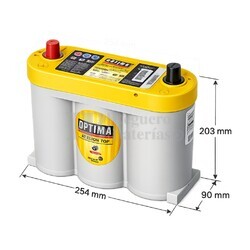 Bater�a Optima YELLOWTOP YTS 2.1 AGM 6 Voltios 55 Amperios