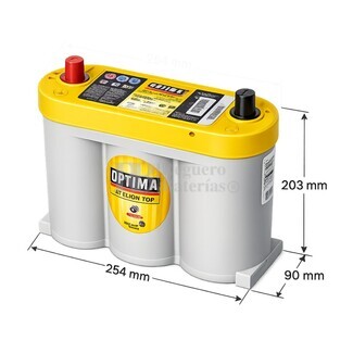 Bater�a Optima YELLOWTOP YTS 2.1 AGM 6 Voltios 55 Amperios