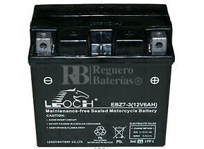 Bateria para Moto YTZ7S, GTZ7S, CT7Z-S, EBZ7-3 AGM 12 Voltios 6 Amperios Positivo Derecha 113x70x105mm