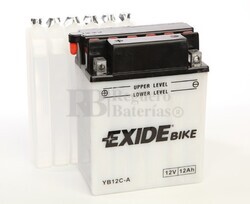 Batera para Moto EXIDE 12 Voltios 12 Amperios EB12C-A - YB12C-A  134mm x 80mm x 175mm