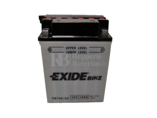 Batera para Moto EXIDE 12 Voltios 14 Amperios EB14A-A2 - YB14A-A2  135mm x 89mm x 175mm