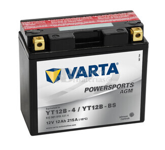 Batería Moto Varta YT12B-4-YT12B-BS 12 Voltios 12 Ah  