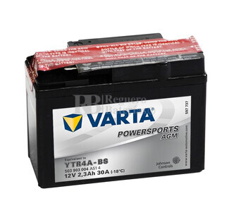 Batera para Moto VARTA 12 Voltios 2.3 Ah en C10 PowerSports AGM Ref.503903004 YTR4A-BS EN 30 A 114x49x86 